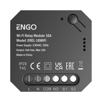 Engo inteligentny przekaźnik Wi-Fi do systemu ENGO Smart, 1x16A, NO-COM Smart Relay EREL-16WIFI