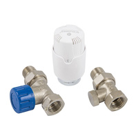 Schlosser zestaw grzejnikowy prosty Schlosser z głowicą 600100030 + zaw.grzejn+zaw.powr 602200010