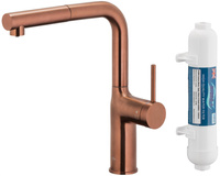 KFA bateria kuchenna z funkcją filtracji wody i wyciąganą wylewką Duero Pure Move Pull-Out + filtr Hydro+, brushed rose gold 6623-422-34