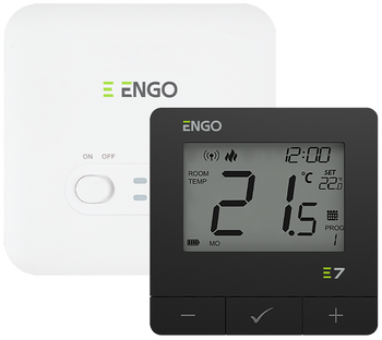 Engo regulator temperatury, programowany, bezprzewodowy, czarny E7-RFB