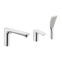 Invena bateria wannowa 3-otworowa Siros, chrom BW-90-S01-A