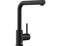 Blanco bateria MILA-S z wyciąganą wylewką, czarny mat 526660