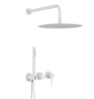 KFA zestaw natryskowy, podtynkowy z baterią 3-otworową, 2-funkcyjną Moza, biały mat 5039-511-44