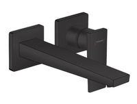 Hansgrohe jednouchwytowa bateria umywalkowa METROPOL, montaż ścienny podtynkowy, wylewka 22,5cm, element zewnętrzny, czarny mat 32526670 