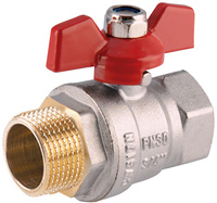 Perfexim kurek kulowy perfekt system, z motylkiem, czerwony 1/2" WZ DN15 PHA-004 00-004-0150-000