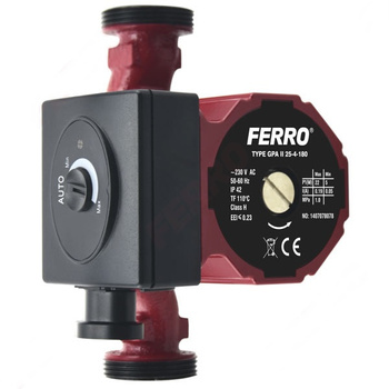 Ferro pompa elektroniczna obiegowa do instalacji grzewczej i solarnej GPA II 25-4-180 Weberman 0601W