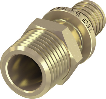Tece nypel przejściowy z mosiądzu standard, 16 x R 1/2" TECEflex 765502
