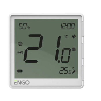 Engo natynkowy, akumulatorowy, internetowy regulator temperatury ZigBee, biały EONEBATW