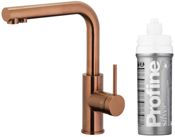 KFA bateria kuchenna z funkcją filtracji wody Duero Pure Basic + zestaw filtrujący Profine Silver S, brushed rose gold 6623-914-34