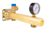 Afriso grupa bezpieczeństwa c.w.u. BSB, Nmax UDT 111,5 kW, z zaworem bezpieczeństwa MSW 6 bar, z przyłączem do naczynia przeponowego 9062000