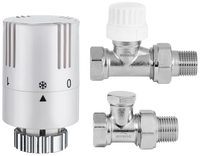 Invena komplet termostatyczny prosty PROV - zawór termostatyczny, zawór powrotny, głowica plus PROV 1/2" CD-71-P15-A