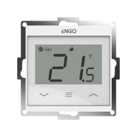 Engo internetowy, podtynkowy regulator temperatury do ramki, biały E55-W