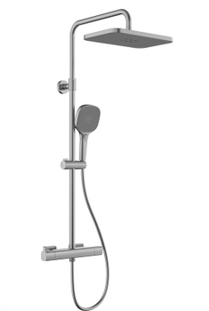 KFA deszczownia z baterią natryskową termostatyczną, ścienną Malaga, gun metal grey PVD 5756-910-61