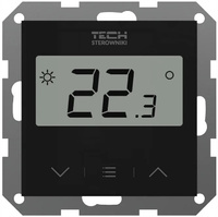 Tech regulator bezprzewodowy, pokojowy z pomiarem wilgotności powietrza do systemów ramkowych F-8z 55 mm, czarny STF-8ZBK