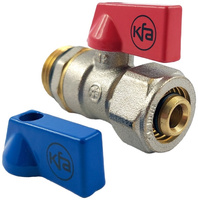 KFA zawór kulowy mini wkrętny 1/2" ze złączką do rur PEX 16x2 mm 703-232-15