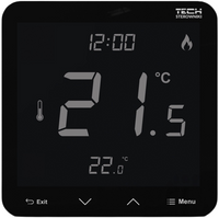 Tech regulator pokojowy przewodowy R-12S do listwy L-X i L-12 dedykowany, czarny STR12SBK