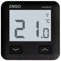 Engo regulator temperatury, MODBUS, 230V, internetowy, podtynkowy, Wi-Fi, czarny E10-MBUSB