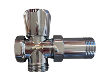 Invena zawór grzybkowy odcinający 3/4"x3/4" do pralki z przedłużką do baterii, chrom ZW-25-W20-F