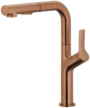 KFA bateria kuchenna z wyciąganą i obrotową wylewką Duero Design, brushed rose gold PVD 6623-220-34