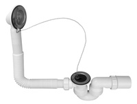 McAlpine zestaw odpływowo-przelewowy wannowy z odejściem 40/50mm, korek gumowy wraz z łańcuszkiem HC30-EX