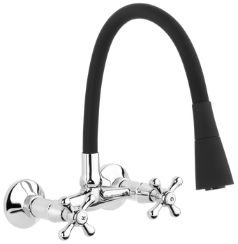 Invena bateria kuchenna ścienna Roma, czarny/chrom BC-24-E4S-L