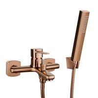 Invena bateria wannowa z zestawem natryskowym Glamour, miedź BW-02-014-V