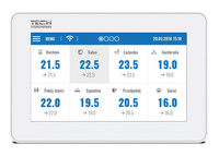 Tech przewodowy panel kontrolny do listwy L-9R (montaż podtynkowy, kolorowy wyświetlacz) M-9R biały STM9RWH