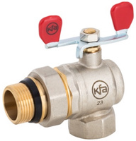 KFA zawór kulowy kątowy nakrętno-wkrętny ze śrubunkiem i motylkiem 3/4" 700-721-20