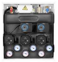 Afriso PrimoBox AZB 355 ze sprzęgłem hydraulicznym, 1 obieg bez zmieszania i 2 obiegi z zaworem mieszającym i siłownikiem ARM 7635500