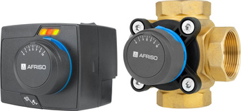 Afriso zestaw regulacyjny ProClick: 4-drogowy obrotowy zawór mieszający ARV 486 ProClick, DN40, Rp1 1/2", Kvs 24 + siłownik elektryczny ARM 343 ProClick 1348654