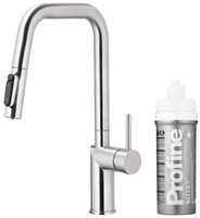 KFA bateria kuchenna z filtracją wody i wyciąganą wylewką Duero Pure Style, inox + zestaw filtrujący Profine Silver S 6623-314-22
