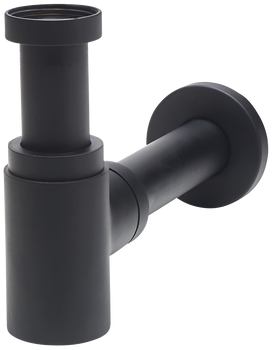 Wirquin syfon umywalkowy butelkowy, bez spustu, niski, czarny mat 30722857