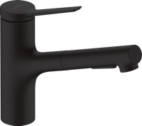 Hansgrohe jednouchwytowa bateria kuchenna z wyciąganą wylewką Zesis M33, czarny mat 74800670