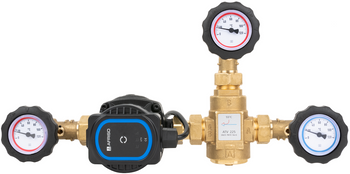 Afriso grupa ochrony powrotu kotła BTA 110 AP z zaworem temperaturowym ATV 55°C, pompa AFRISO APH 160 9011020