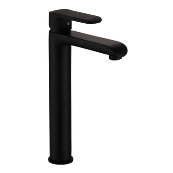 Invena wysoka bateria umywalkowa Siros czarna BU-90-W04