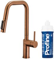 KFA bateria kuchenna z funkcją filtracji wody i wyciąganą wylewką Duero Pure Style Pull-Out + zestaw filtrujący Profine Blue S, brushed rose gold 6623-313-34