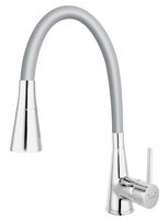 Ferro bateria zlewozmywakowa ZUMBA II, srebrna elastyczna wylewka 2F, chrom BZA42S