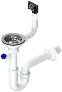 Instadrain syfon zlewozmywakowy fi 90 mm rurowy, 1-komora, z wyjściem do pralki/zmywarki 2655
