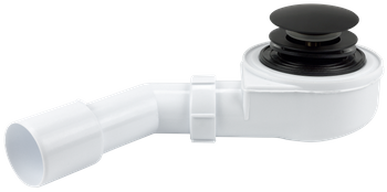 Instadrain niski syfon do brodzika czyszczony od góry fi50 korek klik-klak czarny 2472