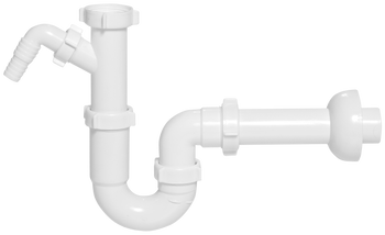 Instadrain syfon zlewozmywakowy rurowy, 1-komora, bez spustu, z wyjściem do pralki/zmywarki 1235