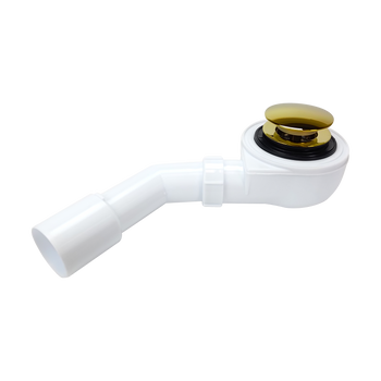 Instadrain syfon do brodzika fi 50 mm niski czyszczony od góry, korek klik-klak, złoty 2669