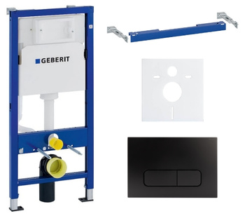 Zestaw stelaż podtynkowy Geberit UP100 do WC z przyciskiem Mocha czarny mat S239